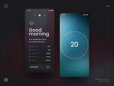 Meditation Timer App Concept after effect animation app branding clean concept design figma fluid ios meditation mobile motion slider timer ui userflow ux