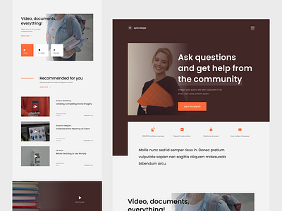 Learning Website Landing Page clean ecourse homepage landing page learning library school study ui web web design website