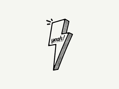 yeah! Vitamins - Lightning Energy cartoons cartoonstyle design designer dots drawing energy illustration lightning logo logodesign logos minimalism minimalist minimalistic texture typeface