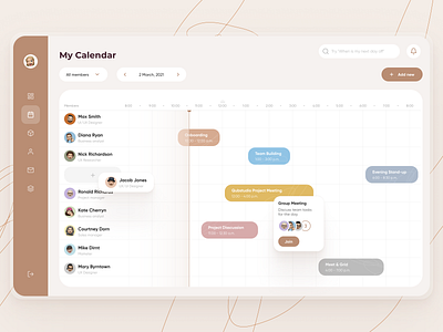 HR Management Web App app calendar dashboad design design system events hr app hr management managment meetings schedule ui ui concept ui design uiux ux ux design web app web application web design