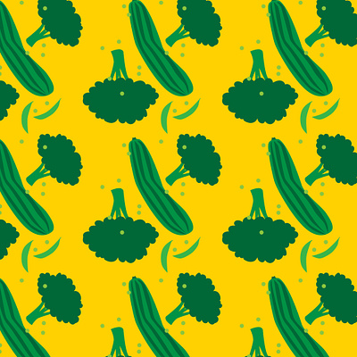 A very vegetable pattern broccoli cucumber green illustration pattern peas vector vegetables yellow