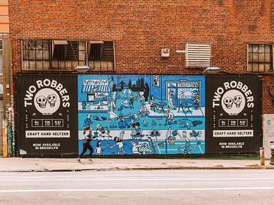 Two Robbers Billboard @ Williamsburg, Brooklyn billboard billboard design branding brooklyn cartoon cartoonist crowd illustation drawing hard seltzer illustration illustrator philadelphia