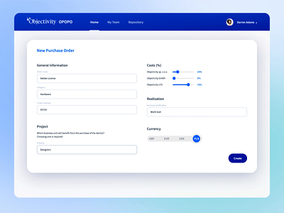 Animation – Purchase Order App after effects animation app dashboard design liquid motion ui ux