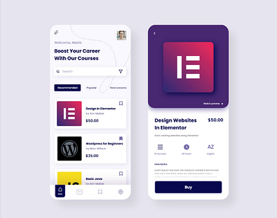 App Design Concept for online learning platform app app design appdesign dashboad design home screen learning app ui ux
