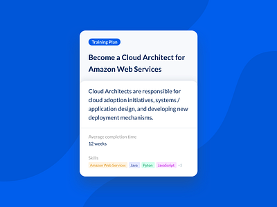 Cloud Academy - Training Plan Card - Version 1 card card design cards cards ui cloud academy educational interface design path ui ui design uidesign uxui visual