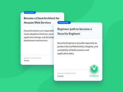 Cloud Academy - Training Plan Card - Final Design card card design card ui cards cards design cards ui cloud cloud academy cloud app design education education app educational interface design training training plan ui uxui visual
