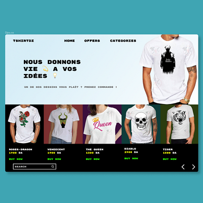 Tshirt shop TshirtDZ branding dark ui design ecmmerce logo minimal shop ui ui ux user interface ux website