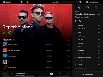 Spotify design app design ui ux web website