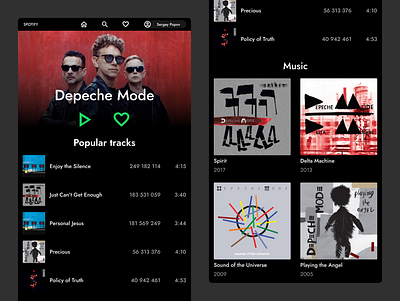 Spotify mobile design app design ui ux web website