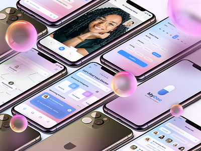 MyDoc App - Real-time health management app app design application doctor app glassmorphism health health app ios app medical medical app medicine mobile app mobile app design mobile ui ui ui ux design