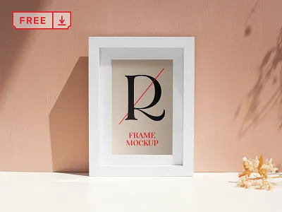 Free White Frame PSD Mockup design download font frame free illustration mockup photo poster print psd typography