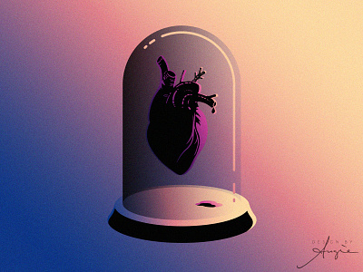 Daily Doodle Exercise - "Heart Failed" black blood blue cloche contrast daily art daily doodle digital illustration flat design gradient heart illustration minimalism pain pink vector art vector artist vector illustration yellow