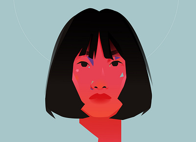 Look abstract composition face girl girl illustration illustration laconic lines look minimal portrait illustration poster poster a day poster art