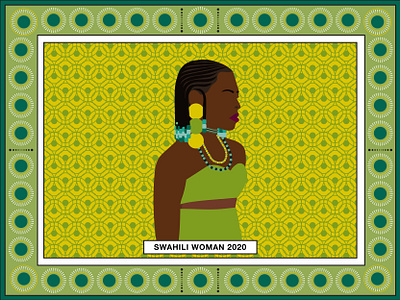 Khanga Design - Swahili Woman 2020 design illustration kenyan pattern swahili vector