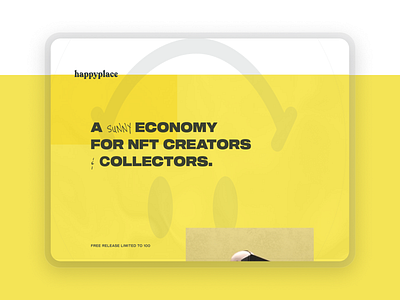 Happyplace (R.I.P) design landing marketplace nft nftmarket ui yellow