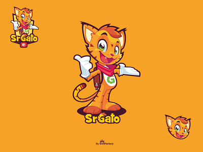 Mascot design for SrGato brand identity cartoon logo cat logo cat mascot mascot character mascot logo mascot logo design