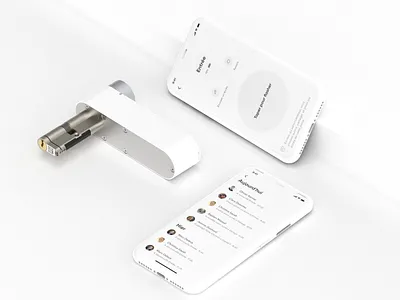 Renders of the BrightLock ecosystem 3d clean iot iot app iphone keyshot minimal render smartlock tablet white