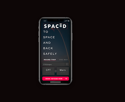 SPACED Mock Up app protoype space spacex ui ux