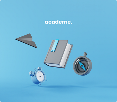 Academe. 3D Icons Pack 3d art 3d icon 3d object art design flat ui ux web website