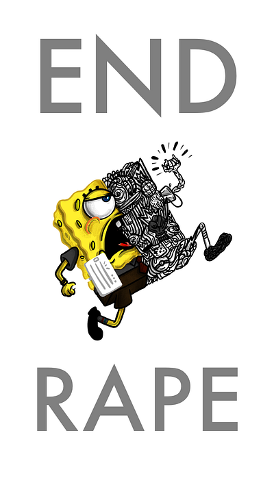 END RAPE_LAWYARTIST_DECONSTRUCTED_ANGRY SPONGEBOB SQUARE PANTS art artist drawing graphic design graphics illustration illustrator lawyartist sketch spongebob spongebob squarepants