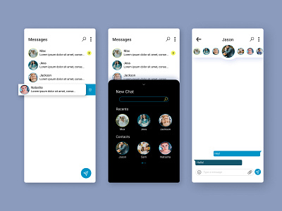 Messaging app app app design dailyui dailyui013 dailyuichallenge design designs developer illustrator instant messaging message app messager minimal mobile ui ui design ux web design