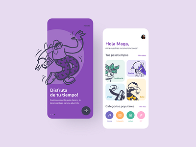 Hobbies app - UI Design app categories design design app figma hobbies ideas ideas app illustration minimal design mobile app ui ui design