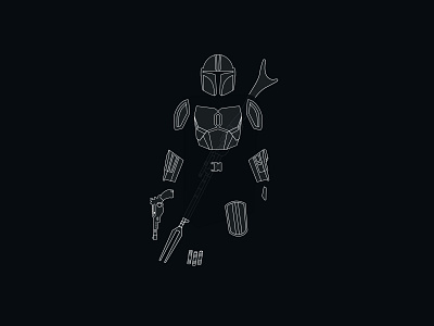 Mandalorian Loading Screen dark dark ui design flat illustration loading screen mandalorian minimal star wars