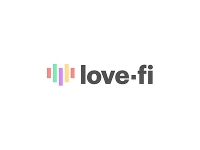 love-fi - logo concept app branding design flat icon illustration logo minimal typography vector