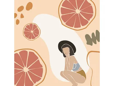 Summer Time branding chinese design girl illustration orange portrait poster summer summer camp summer party summertime typography vector