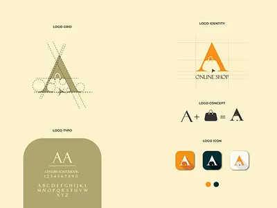 a online logo brand and identity brand identity designer branding corporate corporate branding design dribbble best shot icon logo online online marketing online shop online shopping online store typography