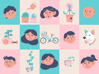 Emotions emotions flowers illustration