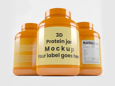 3D Supplement / Protein / Plastic Jar 3d bottle 3d box 3d jar 3d supplement bottle black bottle body building bottle capsules container food nutrition package pill pills plastic bottle powder product