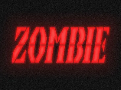 Zombie ahh! alarm alarm clock backlit custom type eek! grunge halloween horror light red scary spooky stencil texture type typography zombie