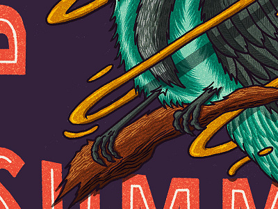 Dreaming of Summer Detail 2 bird illustration digital illustration diseño gráfico illustration procreate procreate app procreate illustration summer vibes tee design typography