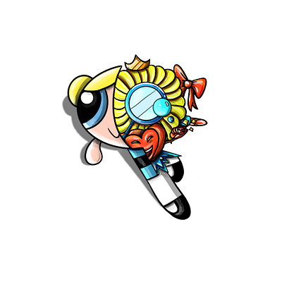 BUBBLES X LAWYARTIST DECONSTRUCTION art artist cartoon network design drawing fanart illustration illustrator lawyartist powerpuffgirls