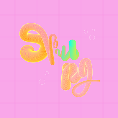 Spring typo 3d lettering spring typo vector word