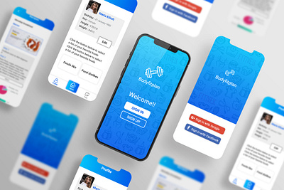 Fitness App app design fitness fitness app food minimal sport typography ui ux