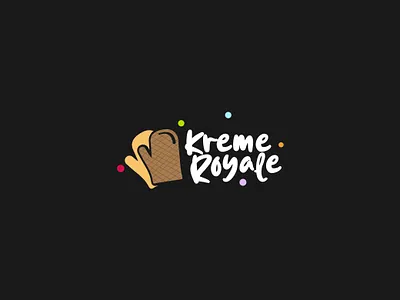 kreme Royale bakery brand mark branding catering creame design icon identity logo