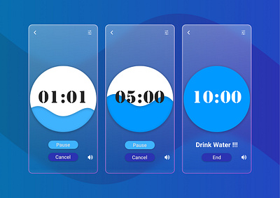 Count Down Timer 014 countdown countdown timer countdowntimer daily ui daily ui challenge dailyui drink figma timer timer app ui ux water