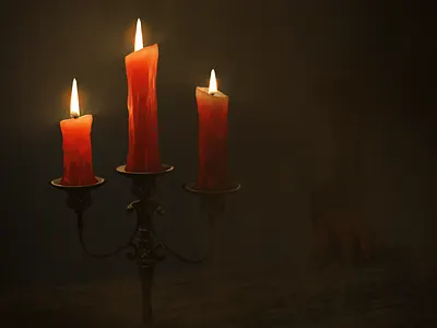 Truth Is Like Wax 3d candelier candle dark demon devil dracula fog surrealism wax