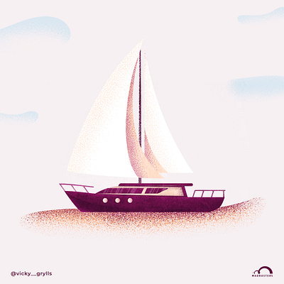 Day 13 - Boat art artist colors design illustration illustrator photoshop textures vector vector art