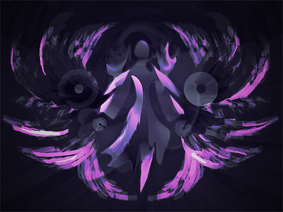 Hunger Born From Fear 2d abstract character dark design fear hunger illustration purple