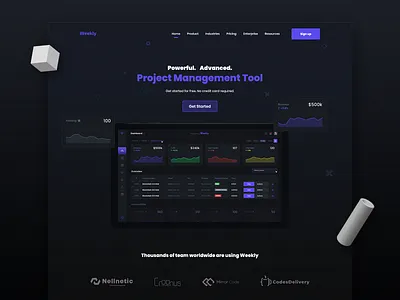 Weekly - Advanced Project Management Tool / Web Concept aleksandarilic aleksandarilicdribbble aleksandarilicux appdesign design pmtool presentation design redesign ui user experience user interface design ux webdesign webdesigner weekly