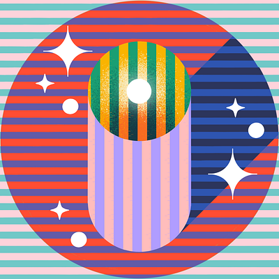 ✨⚪️✨ abstract illustration procreate sparkle stars stripes