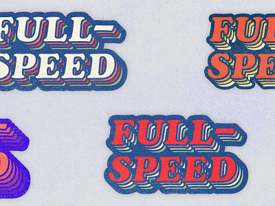 Full-Speed 04 70s 80s clothing design colorful cooper black derek mohr fun graphic design logo design racing rainbow retro retrowave sans serif sticker t shirt design textured tshirt typography wordmark