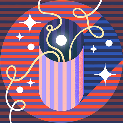 ✨⚪️➰ 2d abstract geometric illustration sparkle stars stripes