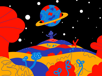 ¡Ésta es mi vista! flat design ilustration lines planet shapes space universe