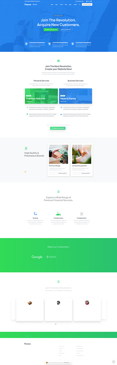 Essentials | Finance WordPress Theme app branding design elements landing page theme theme design web web design website wordpress