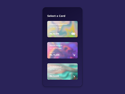 Glassmorphism Concept bank dark debitcard design glassmorphism mobile screen ui