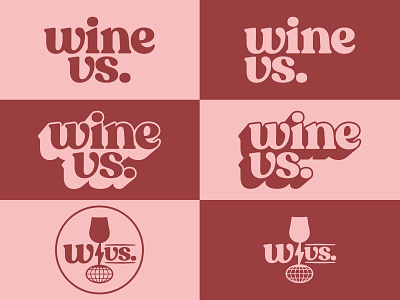 Wine VS. Logotype 1970s 70s branding climate change flashlight globe identity lecture lightning logo logotype recoleta recoleta alt sustainability typography versus vintage vs wine wine glass